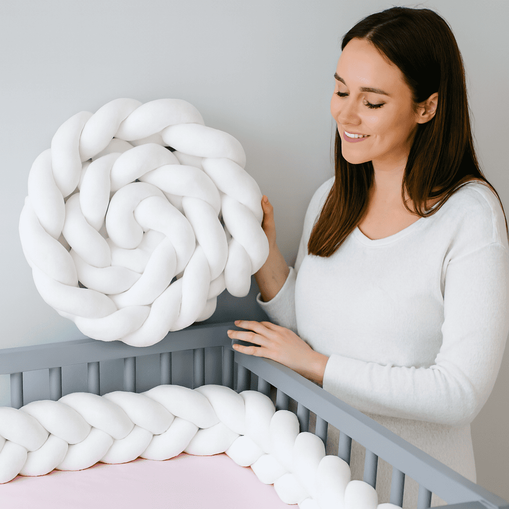tresse-de-lit-blanche-3m-femme-enceinte-tenant-tresse-devant-berceau-gris--perla