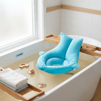 baignoire-bebe-pliable-bain-blanc-support-flottant-bleu-confort-securite-accessoires-cocon-d-eau