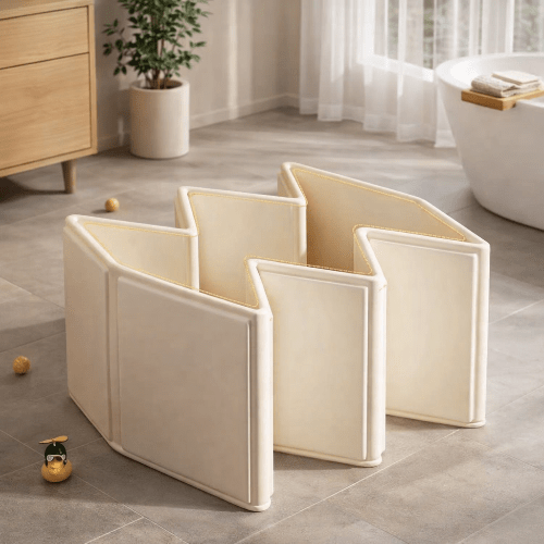 baignoire-bebe-pliable-sur-pied-repliee-compacte-gain-place-rangement-facile-halo-d-eau