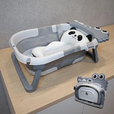 baignoire-pliable-bebe-baignoire-grise-coussin-panda-confort-bain-bebe-bain-de-lune
