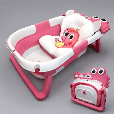 baignoire-pliable-bebe-modele-rose-design-animal-coussin-confort-rangement-facile-bain-de-lune