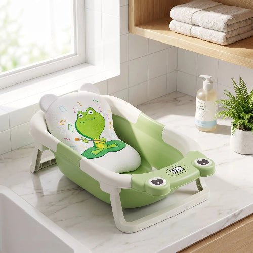 baignoire-pliable-pour-bebe-vert-blanc-affichage-temperature-design-ludique-etreinte-d-ocean