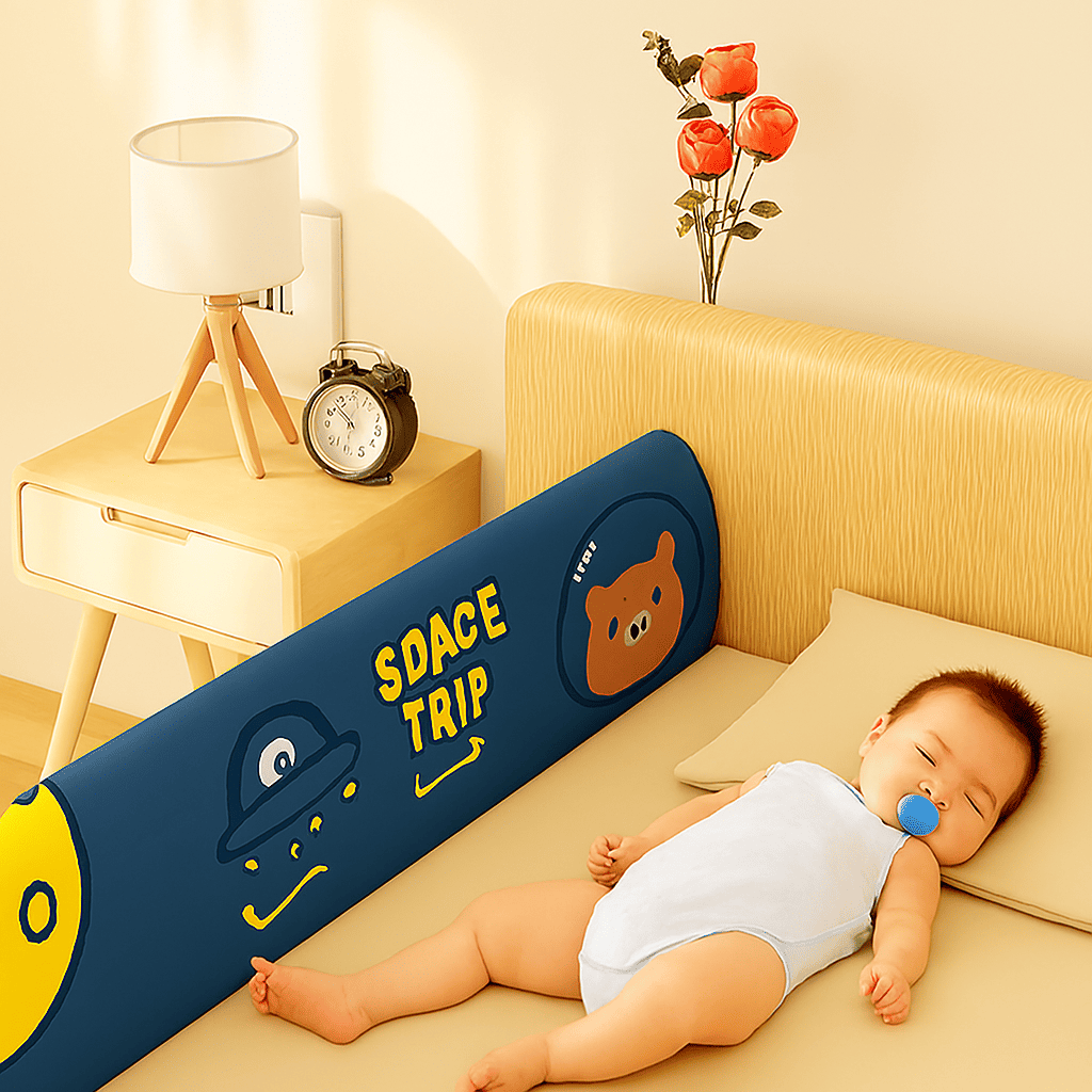 barriere-de-lit-bebe-bleu-bebe-dormant-dans-lit-rempart-douillet