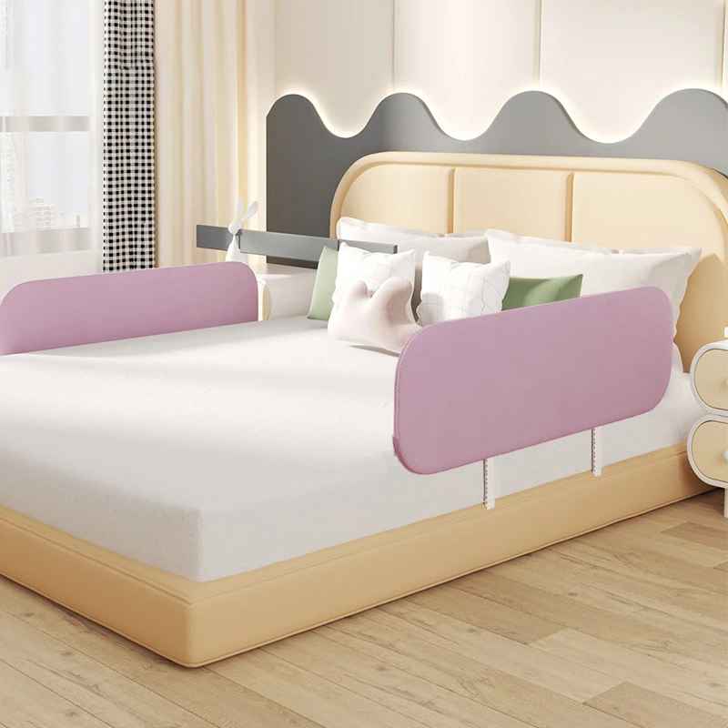 barriere-de-lit-enfant-pliable-rose-fixee-sur-lit-litprotec