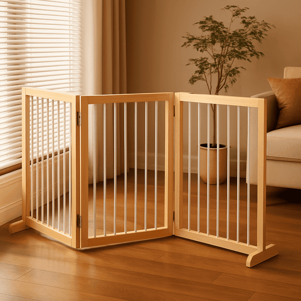 barriere-en-bois-escalier-bois-pliable-avec-barreaux-blancs-securisee-enfant-sejour-securite-sereine