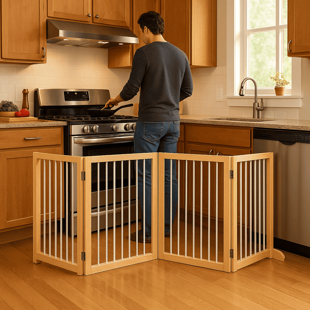 barriere-en-bois-escalier-cuisine-personne-cuisson-protection-enfant-interieur-kidsecure