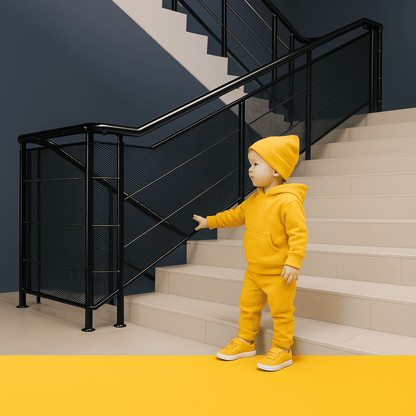 barriere-escalier-enfant-jaune-rambarde-filet-noir-escalier-moderne-garde-reve