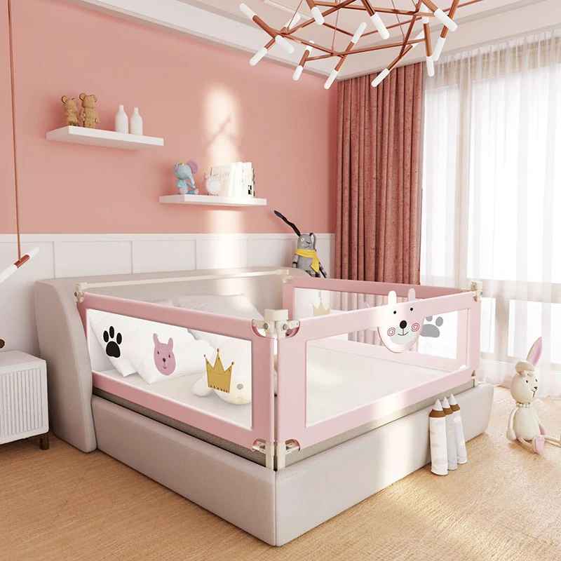 barriere-lit-couleur-rose-avec-dessin-anime-gardien-de-sommeil