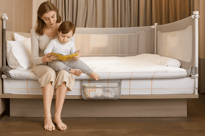 barriere-lit-enfant-respirante-reglable-maman-et-enfant-sur-lit-nid-protege