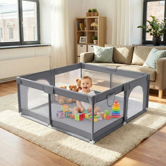 barriere-parc-bebe-modulable-avec-panneaux-transparents-halo-protecteur