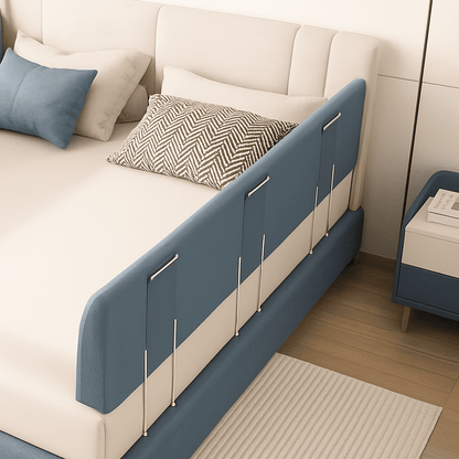 barriere-pour-bebe-ajustable-bleu-instalee-sur-lit-lunedeco