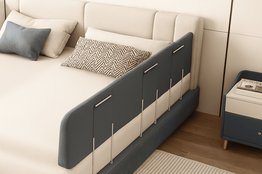 barriere-pour-bebe-gris-fonce-installee-sur-lit-securdeco