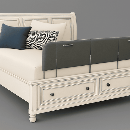 barriere-pour-bebe-gris-fonce-sur-lit-blanc-securdeco