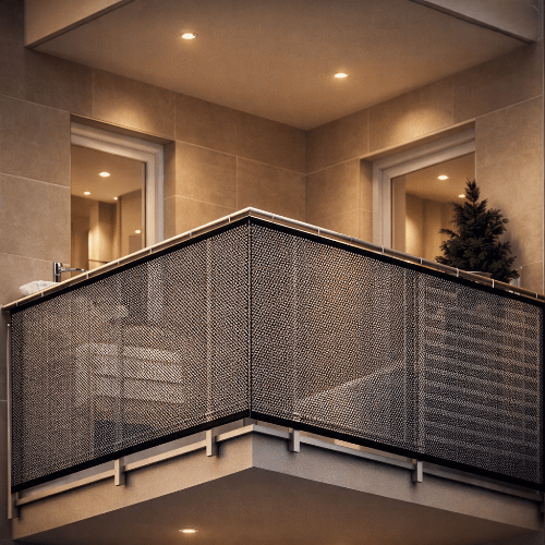 barriere-pour-enfant-filet-securite-noir-sur-balcon-interieur-luxueux-gardien-calme