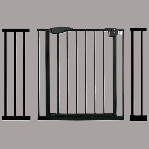 barriere-protection-enfant-grille-metallique-noire-extensible-avec-rallonges-couloir-barriere-velours