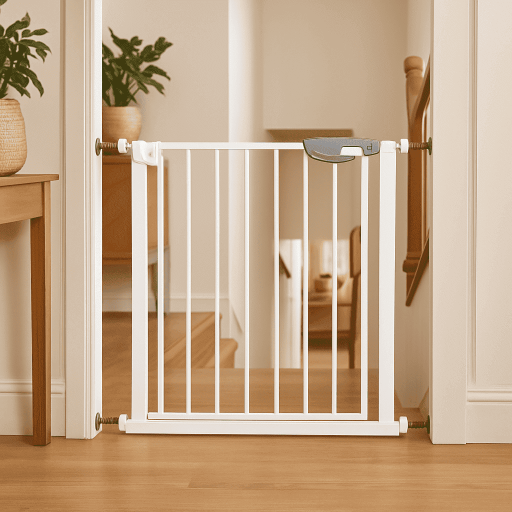 barriere-securite-enfant-blanche-installee-devant-escalier-interieur-la-protection