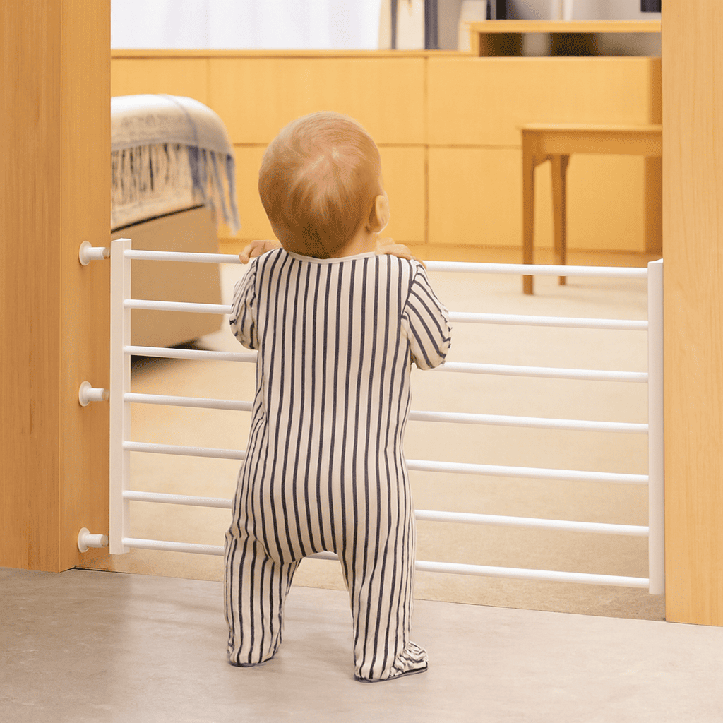 barriere-securite-enfant-blanche-murale-fixation-laterale-sept-barreaux-bebe-place-a-cote-maison-sure