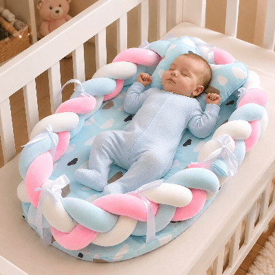 bebe-reducteur-de-lit-nid-tresse-couleurs-pastel-matelas-nuage-confort-bebe-caresse-de-nuit