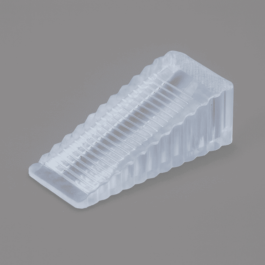 bloque-porte-transparent-plastique-rainures-antiderapant-design-trapeze-usage-polyvalent-couleur-secur