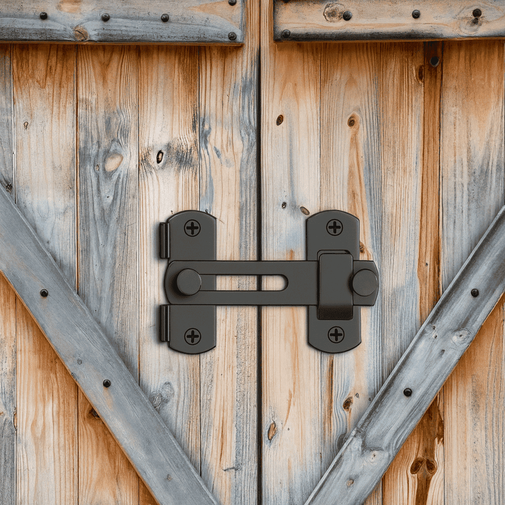 bloque-porte-verrou-metal-noir-sur-bois-style-ferme-rustique-tranquillite-enfant