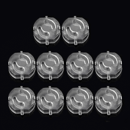 cache-pour-prise-transparent-lot-dix-pieces-securite-fond-noir-bouclier-electra