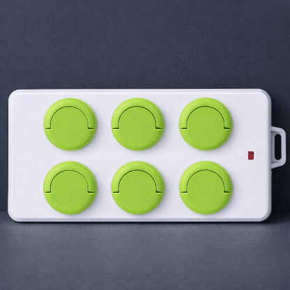 cache-prise-bebe-vert-multiprise-six-caches-ronds-vue-face-eclat-tendre