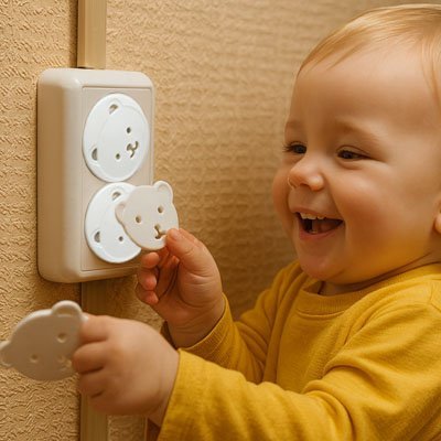 cache-prise-enfant-manipule-cache-prise-ours-protection-maison-douce-securite