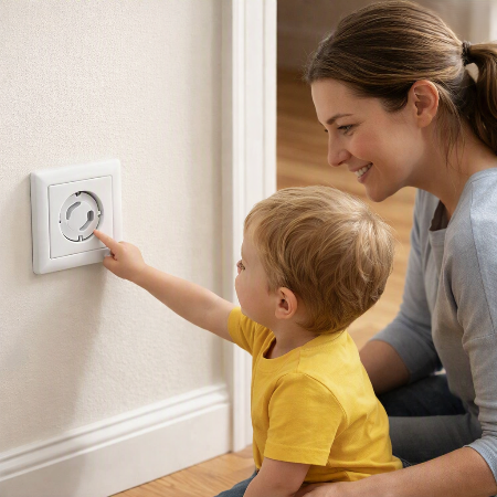 cache-prise-maman-et-enfant-souriants-pres-prise-protegee-stop-prises-bebe