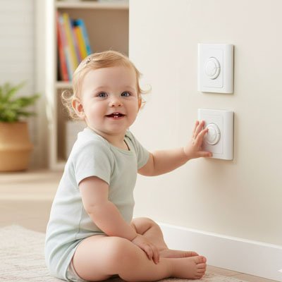cache-prise-pour-bebe-enfant-assis-proche-prise-murale-risque-securite-interieur-veille-maison