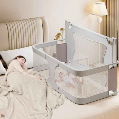maman-endormi-avec-bebe-dans-barriere-lit-bebe-berceau-bulle-de-bebe