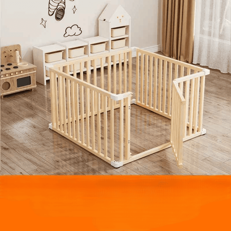 parc-barriere-bebe-bois-naturel-cabinet-rangement-jouets-espace-jeu-plume-protectrice