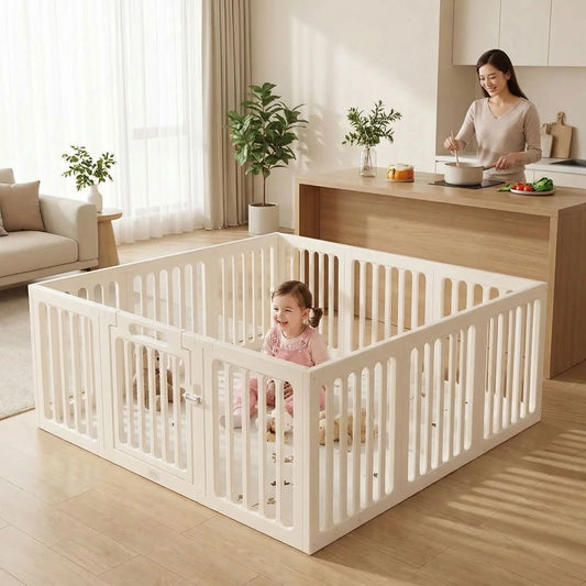 parc-barriere-bebe-enfant-jouant-dans-cloture-securisee-salon-cuisine-maison-nestcare