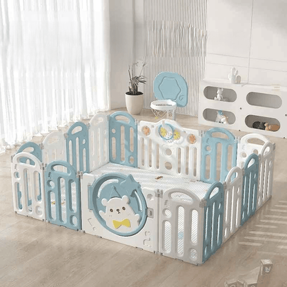 parc-barriere-bebe-plastique-blanc-bleu-illustration-ours-etoile-jeu-interactif-bebe-serein