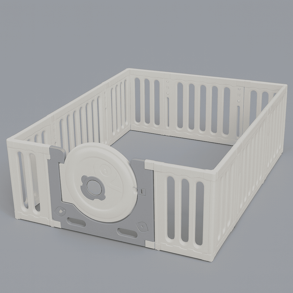 parc-barriere-bebe-plastique-blanc-gris-chambre-bebe-tapis-activite-securite-protecteur-mignon