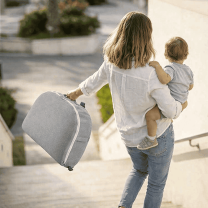 reducteur-de-lit-6-12-mois-sac-gris-portable-parent-enfant-exterieur-marche-cocon-de-reve