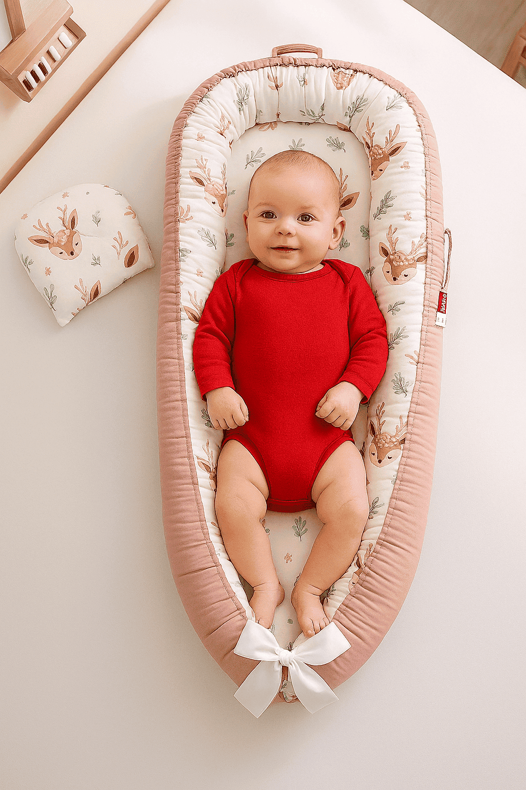 reducteur-de-lit-rose-fond-blanc-motif-lapins-bebe-souriant-dedans-NidCoton