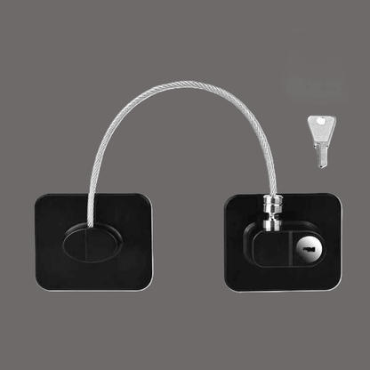 securite-bebe-placard-verrou-cable-acier-noir-cle-protection-frigo-armoire-stop-doux