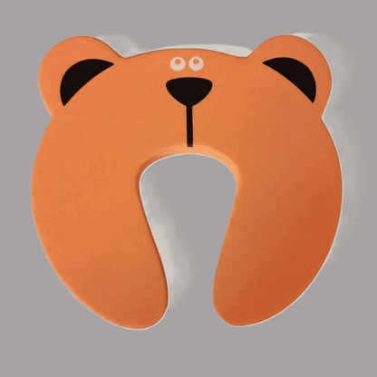 securite-placard-bebe-bloque-porte-ours-orange-mousse-protection-enfant-anti-pincement-garde-ouverture