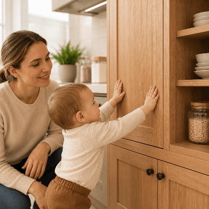 securite-placard-enfant-touche-armoire-cuisine-bois-sous-surveillance-adulte-maison-moderne-bloc-halo