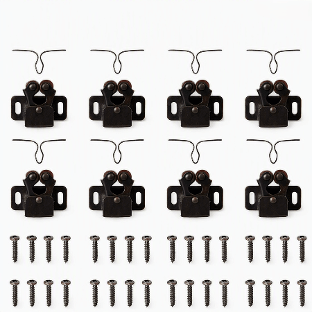 securite-placard-kit-huit-loquets-bronze-avec-nombreuses-vis-plates-ouverture-tendre