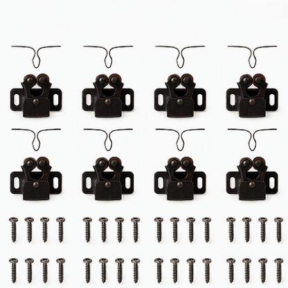 securite-placard-kit-huit-loquets-bronze-avec-nombreuses-vis-plates-ouverture-tendre