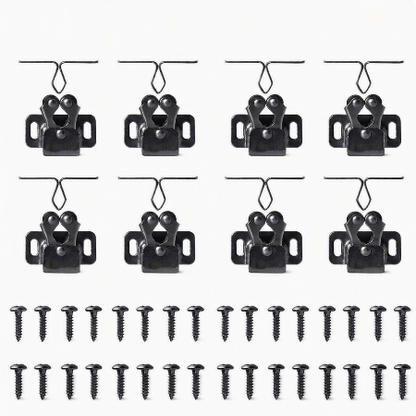 securite-placard-kit-huit-loquets-noirs-avec-nombreuses-vis-plates-ouverture-tendre