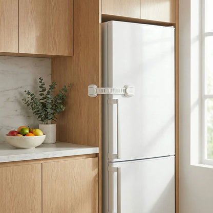 securite-placard-verrou-gris-blanc-pour-frigo-integre-cuisine-cocon-tranquille