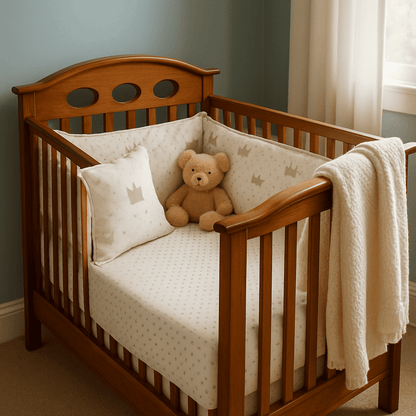 tour-de-lit-bebe-motif-couronne-gris-fond-blanc-dans-berceau-en-bois-petitroi