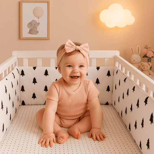 tour-de-lit-bebe-petit-sapin-noir-avec-bebe-joyeuse-dans-son-lit-esprit-nature