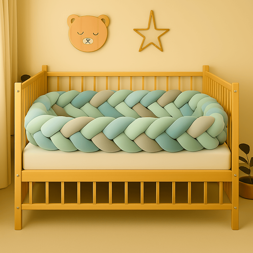 tour-de-lit-bebe-tresse-bleu-gris-vert-dans-berceau-blanc-nuage-de-coton