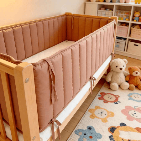 tour-de-lit-terracotta-berceau-bois-oursons-peluche-tapis-colore-douce-veillance