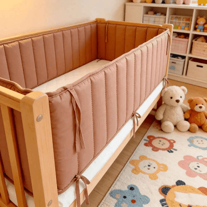 tour-de-lit-terracotta-berceau-bois-oursons-peluche-tapis-colore-douce-veillance
