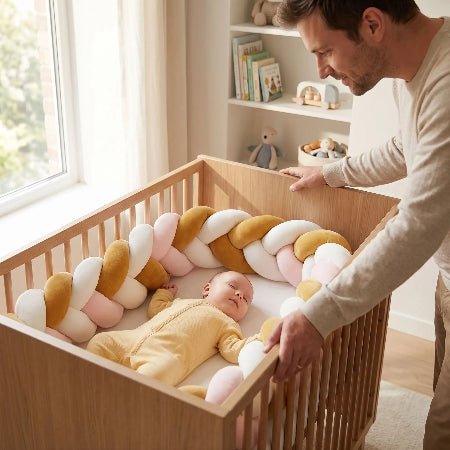 tour-de-lit-tresse-3m-jaune-moutarde-rose-blanc-decoration-nurserie-rubane