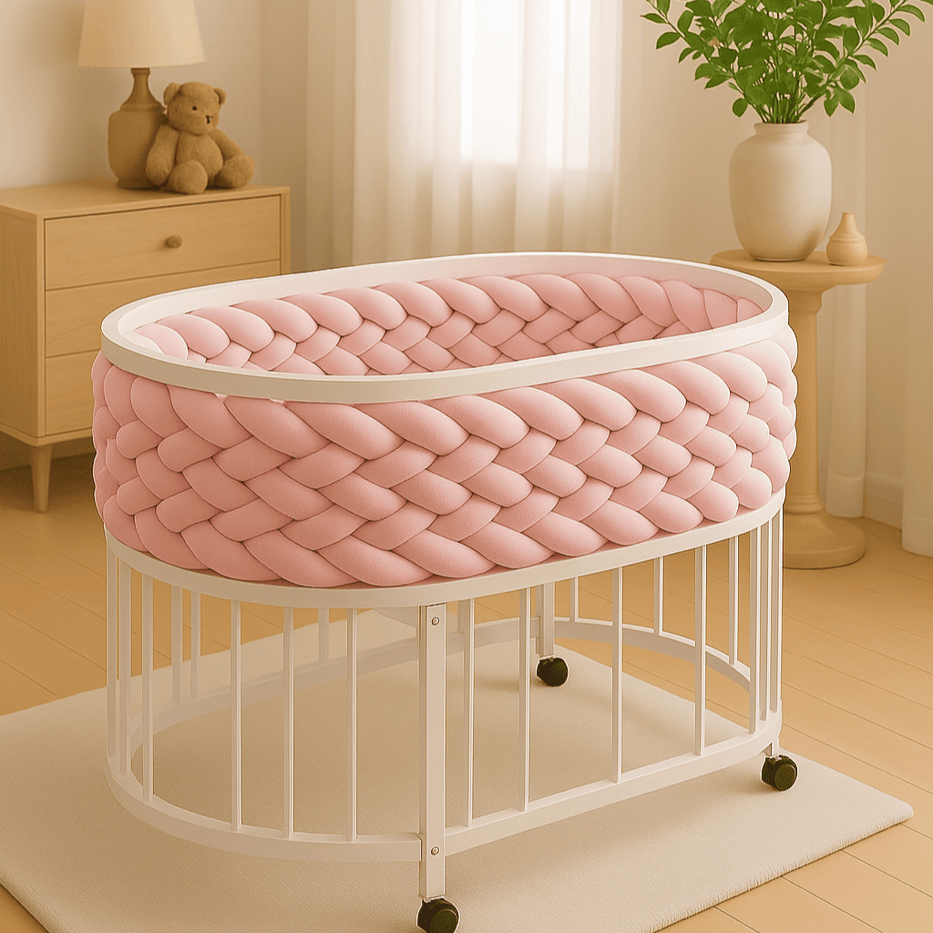 tour-de-lit-tresse-rose-dans-berceau-blanc-tresschic